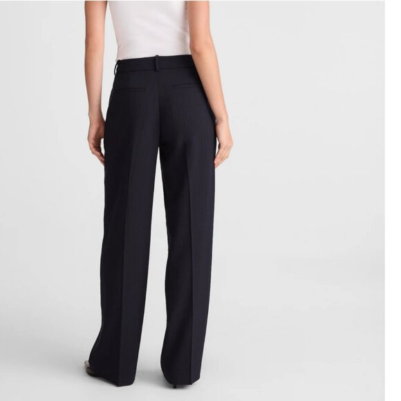 Madewell Women's The Slouchy Straight Pant Black Size 14 Drapey Twill Pleated - Picture 2 of 11